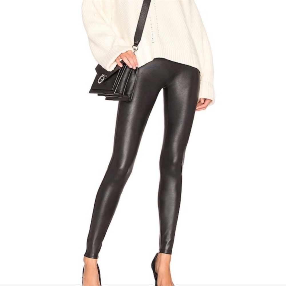SPANX Faux Leather Leggings Size Small
